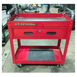 US General Rolling Service Cart, Approx 35" x 30.5" x 16.5"