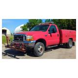 1999 Ford F-450 Super Duty Pickup Truck, 7.3L Diesel V8 VIN# 1FDXF47F3XEA65965, Miles Showing On Odo