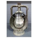 Star Headlight & Lantern Company Railroad Lantern With Protective Case And Reflector, 15" Tall