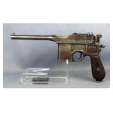  Waffenfabrik Mauser/ CAI C96 (Broomhandle) 7.63x25mm Pistol SN# 155481, 2 Stripper Clips, SNs Match