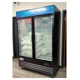 Avantco 2-Door Rolling Ice Merchandiser Freezer, Model 178GDICE49FB