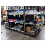 Retail Gondola Shelving Unit With Pegboard Backing, Each Section Measures 54" x 48" x 24", Includes 