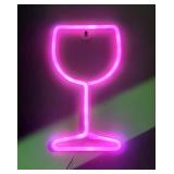 Wine Glass Shaped LED Neon Wall Sign 