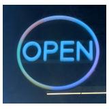 Circular LED "OPEN" Sign 