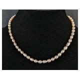 Womens Hand Knotted Cultured Pearl Necklace, Approx 16.5' 