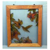 Hummingbird And Floral Glass Panel, Approx 23' x 19' 