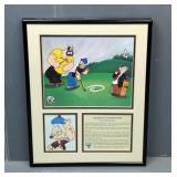 Myron Waldmans 'One Putt Popeye' Limited Edition Matted And Framed Fine Art Print, Numbered 102/14,7