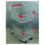 Metal 2-Tiered Grocery Cart