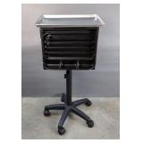 Lockable Salon Color Tray With Adjustable Height Wheel Base