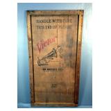 'Victor His Master's Voice' Wooden Shipping Crate Panel 