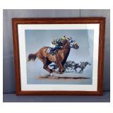 R. Gardner Secretariat Print, Numbered #74 of 500, Framed And Matted Under Glass, 17' x 19.25' 