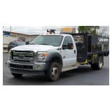 2013 Ford F-450 Super Duty XLT Flatbed Truck, 4WD, 6.7L V8, Miles Showing On Odometer 194,703, VIN# 