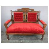 Eastlake Style Velvet Upholstered Settee