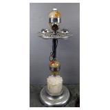 Mico Electric Lighted Smoking Stand With Swirl Glass Accents