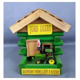Hand Crafted John Deere Wood Bird Feeder