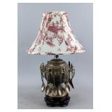 Victorian-Style Spoon Holder Sugar Bowl Table Lamp, Approx 16' x 10', Powers On