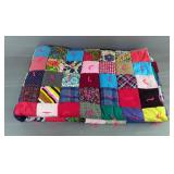 Handmade Square Corduroy Patchwork Quilt, Approx 68' x 50'