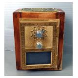 Limited Edition Post Office Box Door Coin Bank With Brass Door, Approx 6' x 4.75' x 3', Includes Com