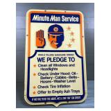 Vintage Union 76 Minute Man Molded Plastic Service Pledge Sign, 45' x 28.5'
