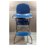 Vintage Highchair With Vinyl Padded Seat, 38' Tall 