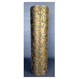 Antique Metal Textile Printing Roller With Geometric Abstract Pattern, Approx 18.5' x 5' 