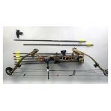 Buckmaster 2000 Compound Bow, Draw Length 31', 60-80 Draw Weight, Fiber Optic Sights, Detachable Qui