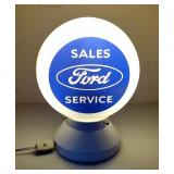 Ford Sales & Service Lighted Gas Pump Globe, Approx 10.5' x 8' x 5.5' 