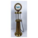 Brass Cylinder Visible Gas Pump Ford Battery Operated Clock, Approx 23', 
