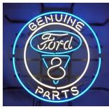  Ford Genuine Parts Neon Sign, Approx 19' x 17', Powers On 