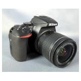 Nikon DSLR Camera Model D5600 With DX VR AF-P Nikkor 18-55mm 1:3.5-5.6G Lens, And Guides And Manual