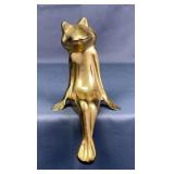 Brass Frog Shelf Sitter, Approx 11'