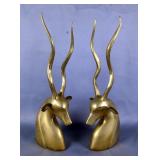 Brass Cast Gazelle Busts 13.25' Tall, Qty 2