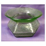 Uranium Glass Hexagonal Bowl, 4' x 7'
