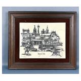 David Gray (Kansas City 1951-2018) Limited Edition Ink On Marble Etching "Kansas City" Numbered And 