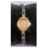 Vintage Elgin StarLite 7-Jewel Mechanical Womens Wristwatch With Cord Band, Marked 1/40-10K Pontiac 