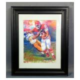 J. Parsons Kansas City Chiefs Football Pastel Print, Numbered 4/100 And Signed, Matted And Framed, 1