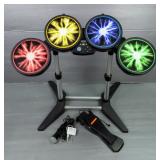 XBox 360 Harmonix Rock Band Drum Controller Including Stand Pedal And Microphone 