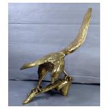 Brass Eagle On Branch Figure, 15" x 15"