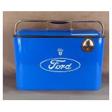 Ford V8 5 Gallon Metal Cooler With Attached Bottle Opener, Approx 12” x 17” x 9”