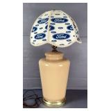Lamp With Ford Logo Lampshade, Lamp Base 15”, Total Height 25”, Powers On 