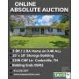 Online Absolute Auction: 3 BR / 1 BA Home on 0.46 Ac