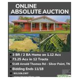 3 BR / 2 BA Home on 74 Ac in 12 Tracts