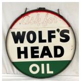 36IN DST 1954 WOLFS HEAD OIL SIGN