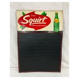 1964 Metal Squirt Menu Board, 19 1/2 x 28 Inches, Embossed