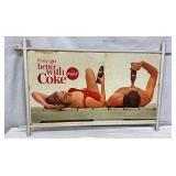35 x 20 Coca-Cola Two-Sided Cardboard Sign with Original Aluminum Frame
