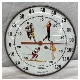 12-Inch Glass-Front Thermometer Featuring Sports Illustrations by Colton Lewis 