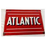 13 x 9 Inch Porcelain Atlantic Pump Plate Sign