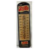 7” x 27” Pepsi-Cola Double Dot Thermometer with Metal Backing