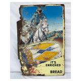 1953 Merita Bread Embossed Metal Sign, 24″ x 36″, Self-Framed