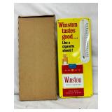 6 x 13 1/2″ Embossed Winston Cigarette Advertising Sign with Thermometer